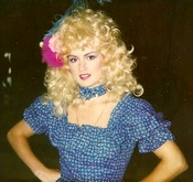 Vicky all dolled up as a girl of the old west.