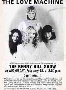Advertisement for Love Machine on The Benny Hill Show.